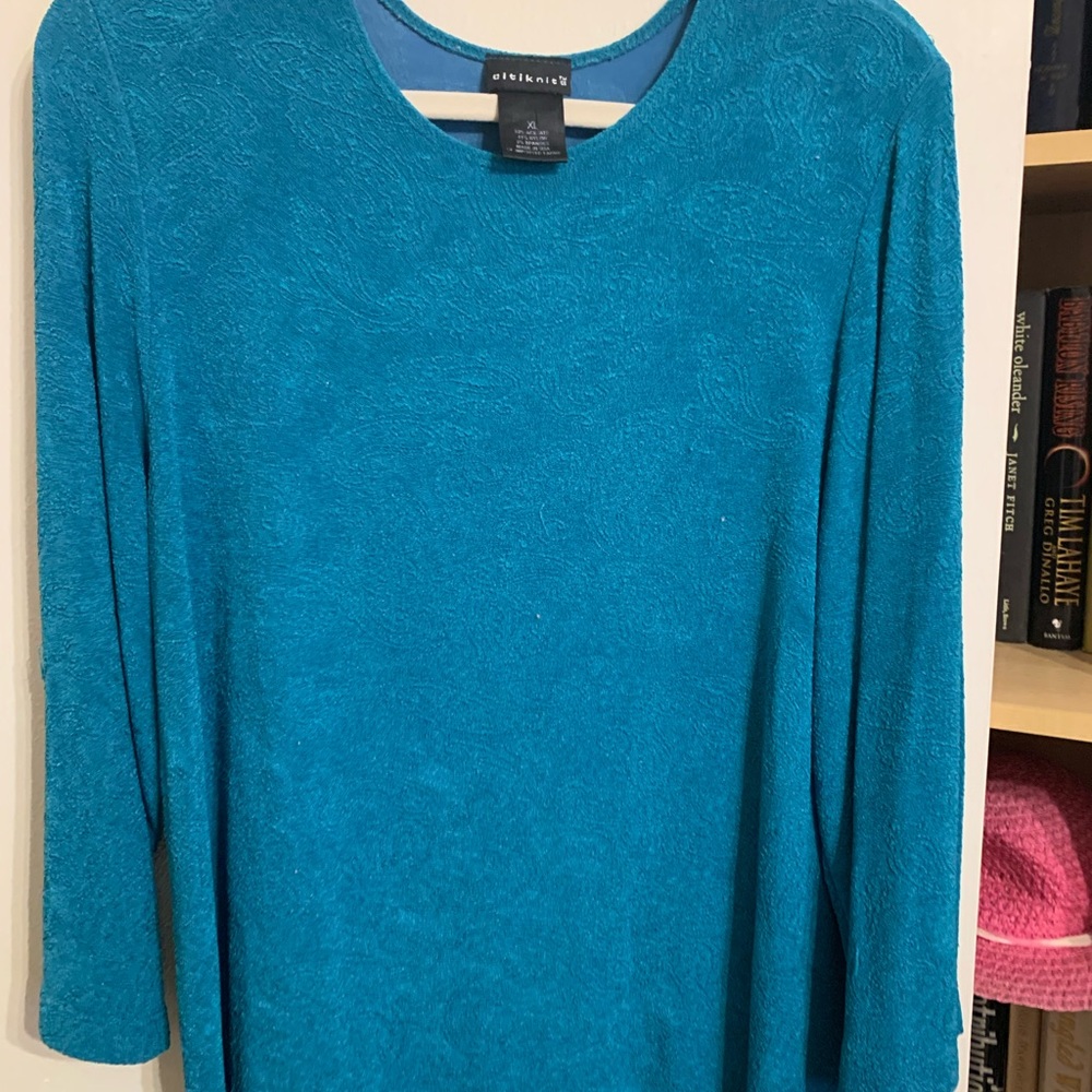 Aqua Blue Textured Top